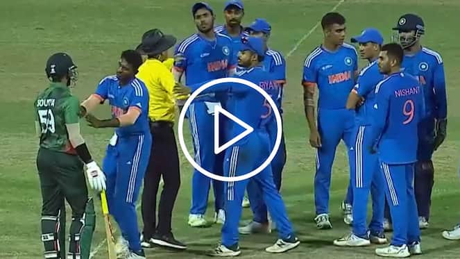 [Watch] Harshit Rana And Soumya Sarkar Fight In An Intense India-Bangladesh Semifinal Of ACC Emerging Asia Cup